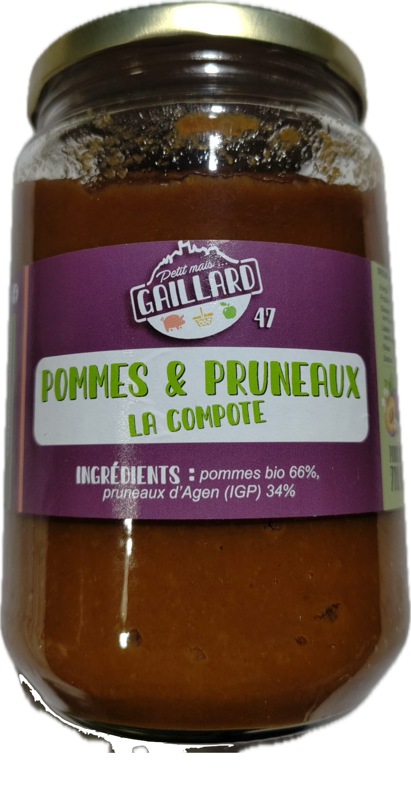 Compote pommes pruneaux 700g